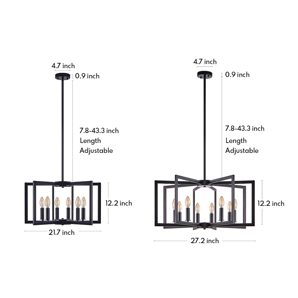 Candle Chandeliers Industrial Multi-Head Ceiling Lights