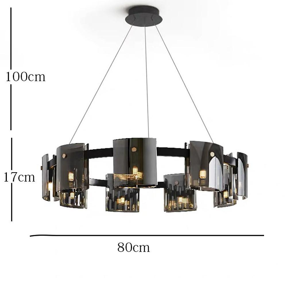 Circular LED Electroplated Metal Acrylic Chandelier Pendant Light