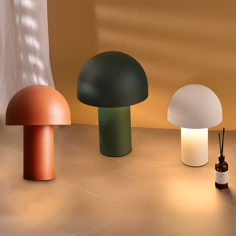 Touch-Control Dome Mushroom Frosted Ambient Lamp - Stylish Table Lighting for Modern Decor, LED Night Light, Home and Office Use
