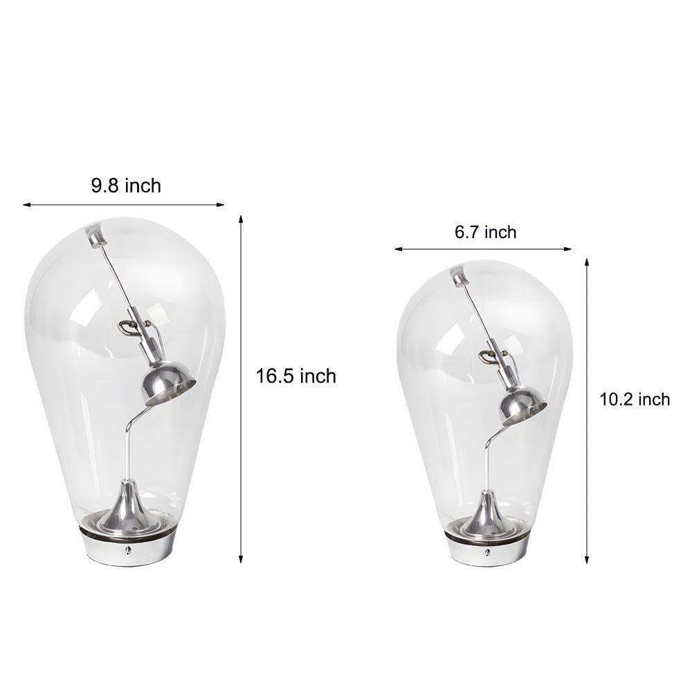 Touch-Dimming Glass Bulb Desk Lamp with Magnetic Control - Industrial Home Office Lighting