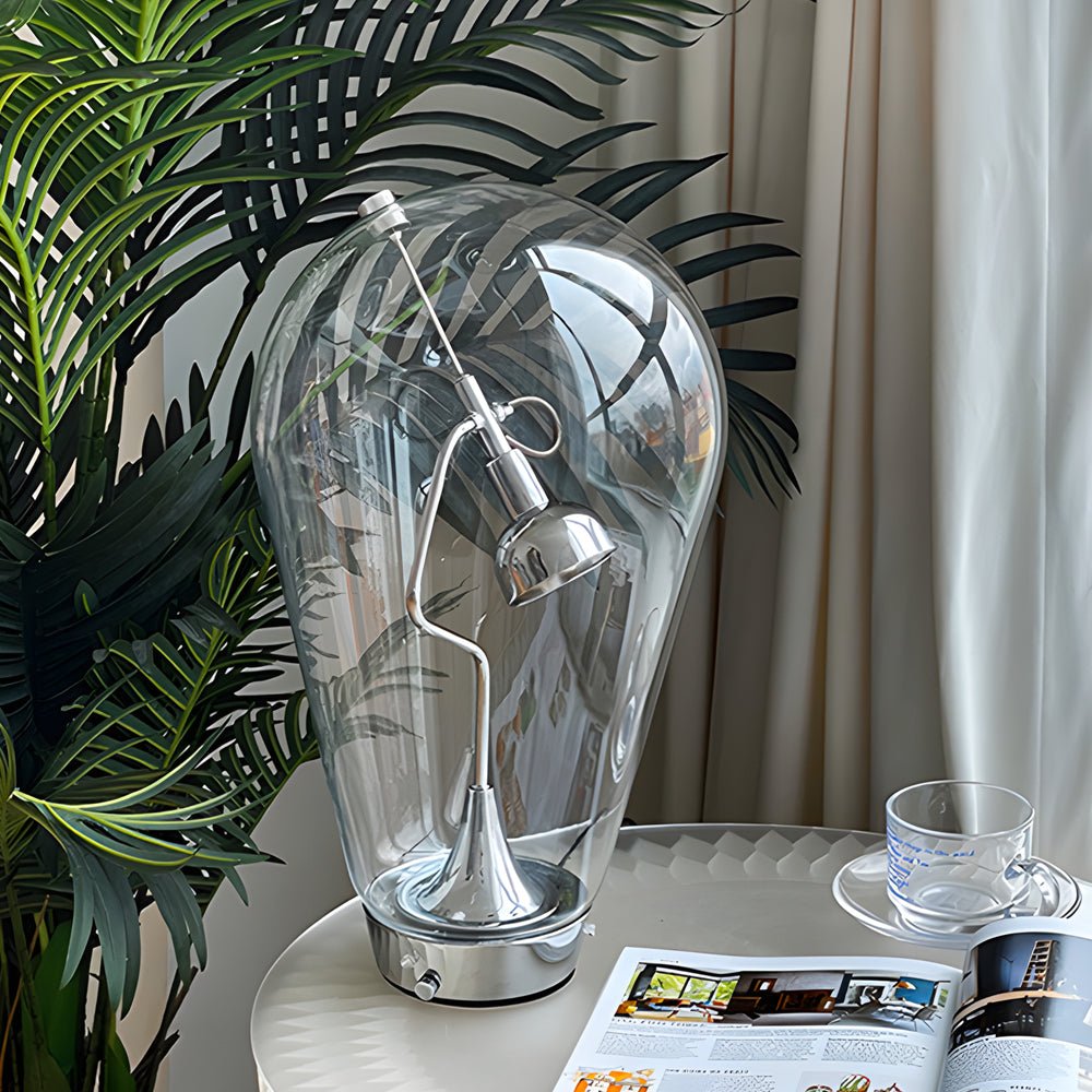 Touch-Dimming Glass Bulb Desk Lamp with Magnetic Control - Industrial Home Office Lighting