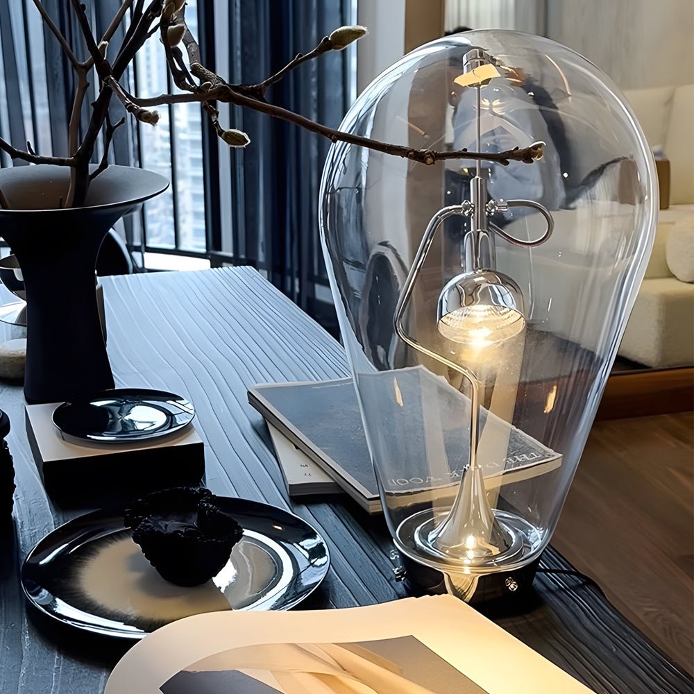 Touch-Dimming Glass Bulb Desk Lamp with Magnetic Control - Industrial Home Office Lighting