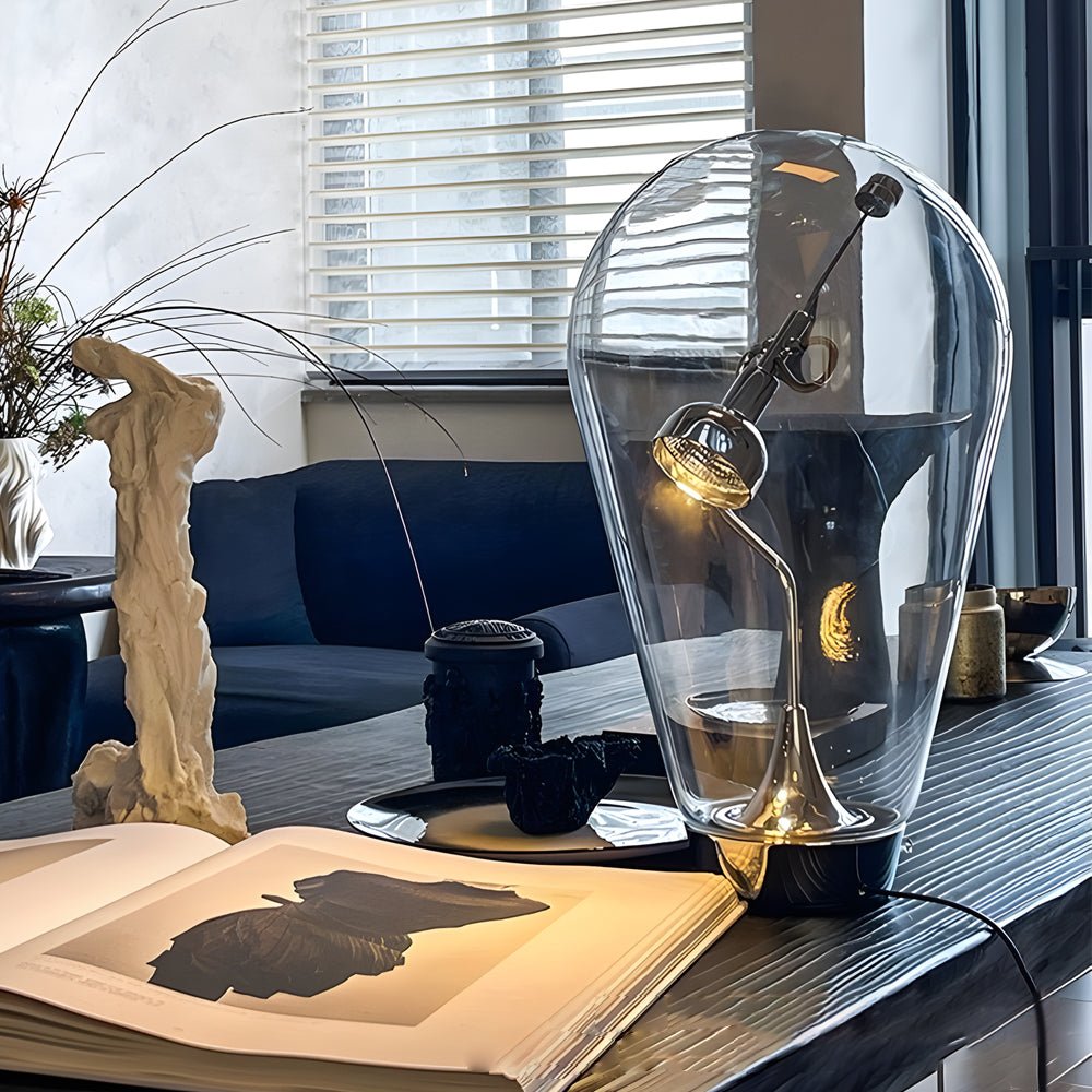 Touch-Dimming Glass Bulb Desk Lamp with Magnetic Control - Industrial Home Office Lighting