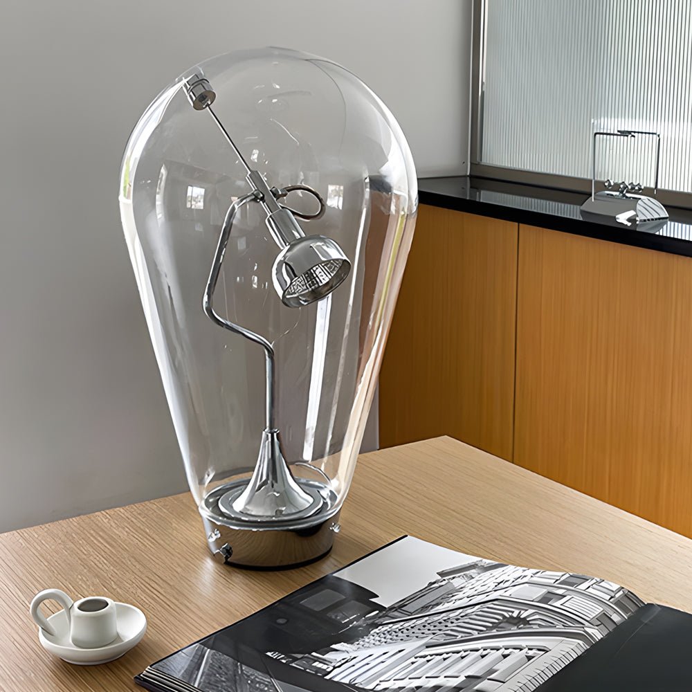 Touch-Dimming Glass Bulb Desk Lamp with Magnetic Control - Industrial Home Office Lighting