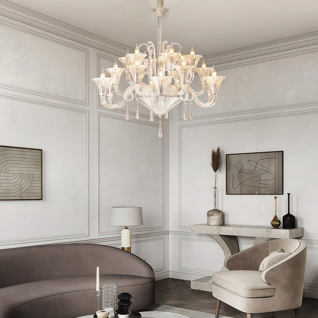 French Elegant Art Glass Chandelier | Luxury Ceiling Light Fixtures