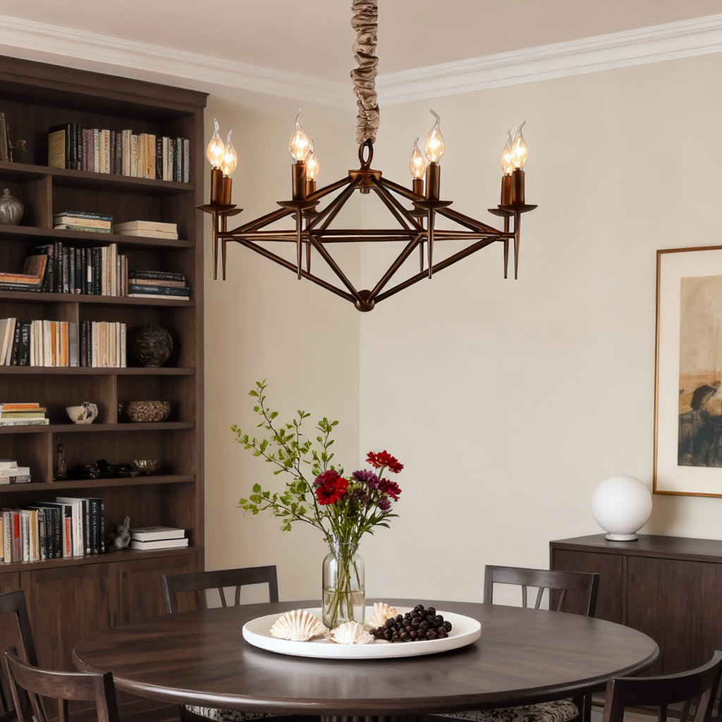 Brown Nordic Chandelier Acrylic Metal Ceiling Light