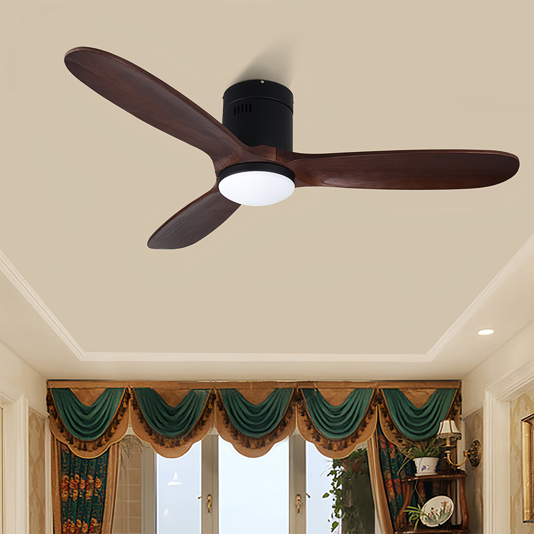 3-Blade DC Motor Ceiling Fan with Light & Remote Control – Quiet Operation