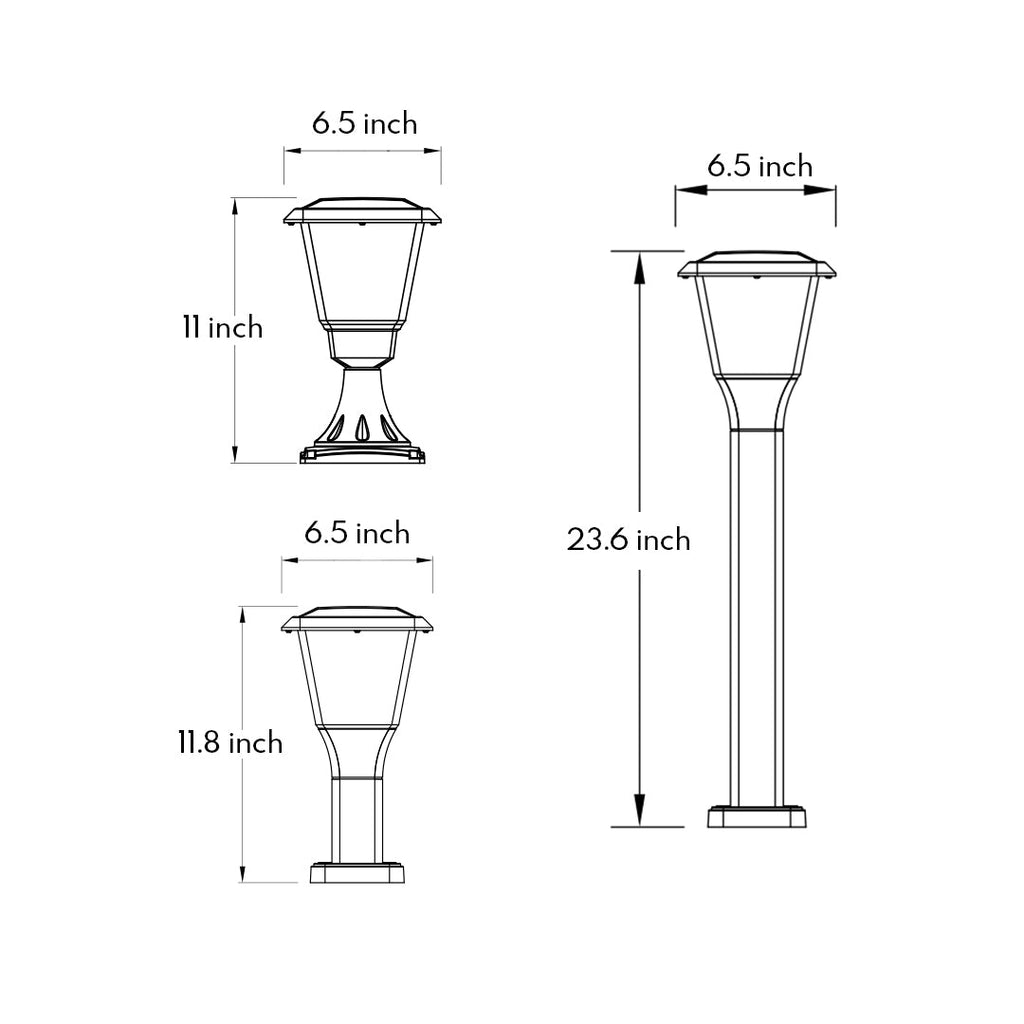 Minimalist Modern 6.5-Inch LED Bollard Garden Light Outdoor
