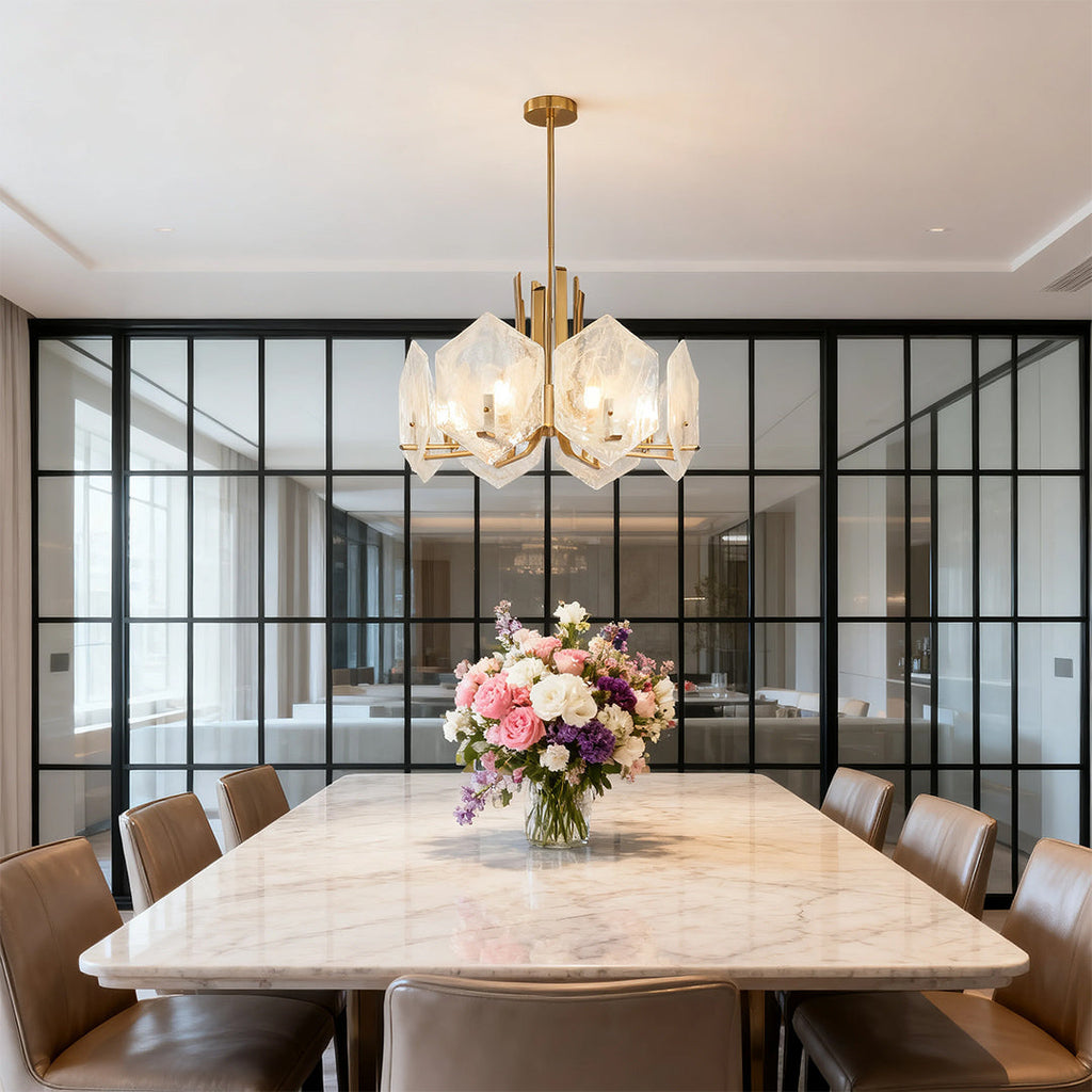 Gold Geometric Chandelier Vintage Ceiling Light Artistic Design