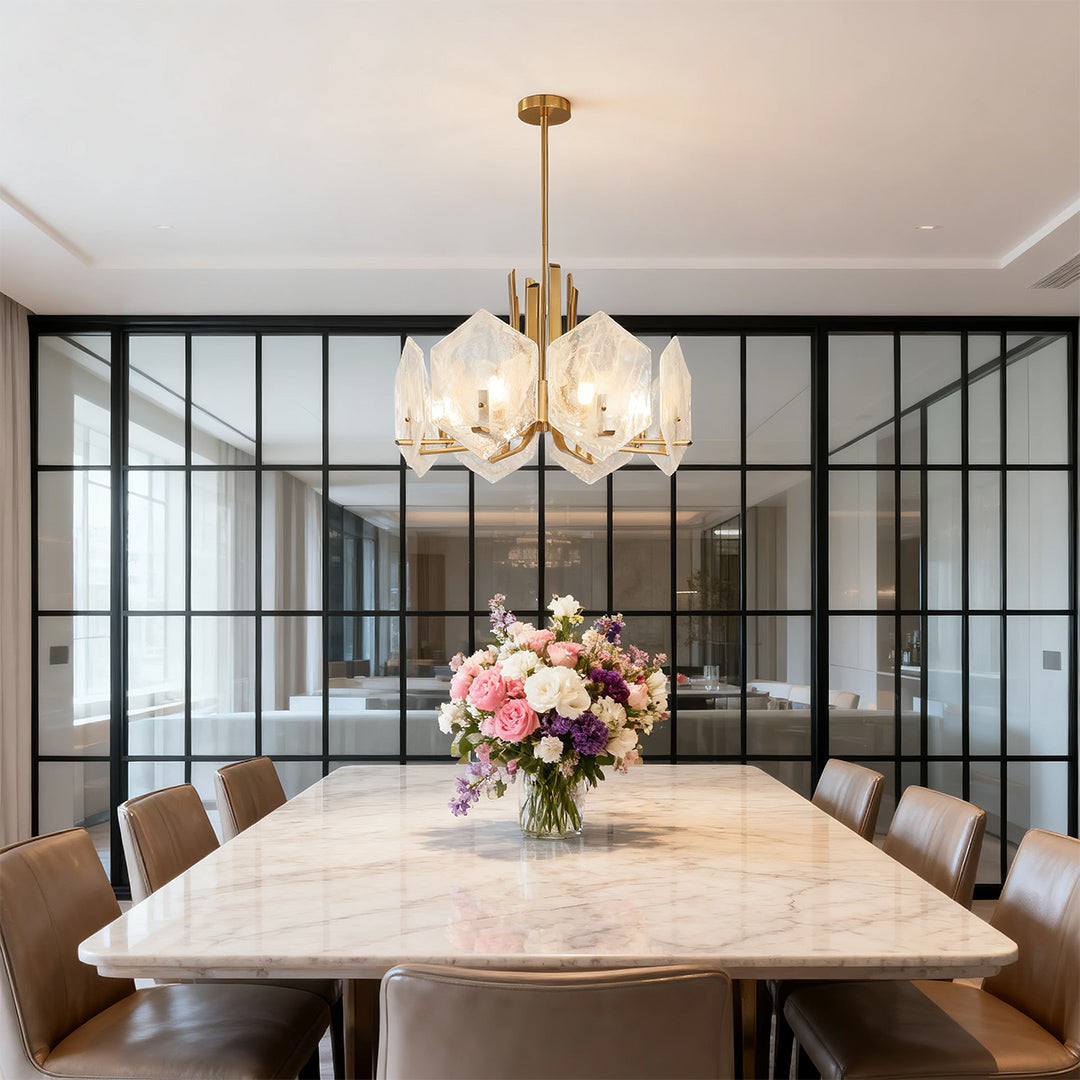 Gold Geometric Chandelier Vintage Ceiling Light Artistic Design