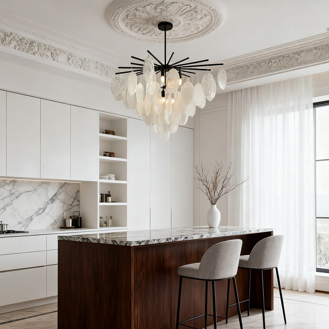 Mother of Pearl Chandelier Minimalist Metal Ceiling Light