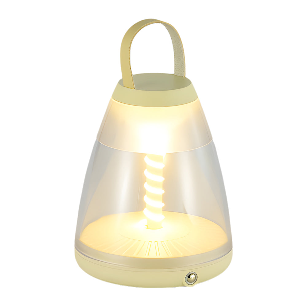 Portable Battery Powered Outdoor Spiral LED Lamp - Stylish and Versatile Lighting Solution for Patios, Camping, and Garden Use.