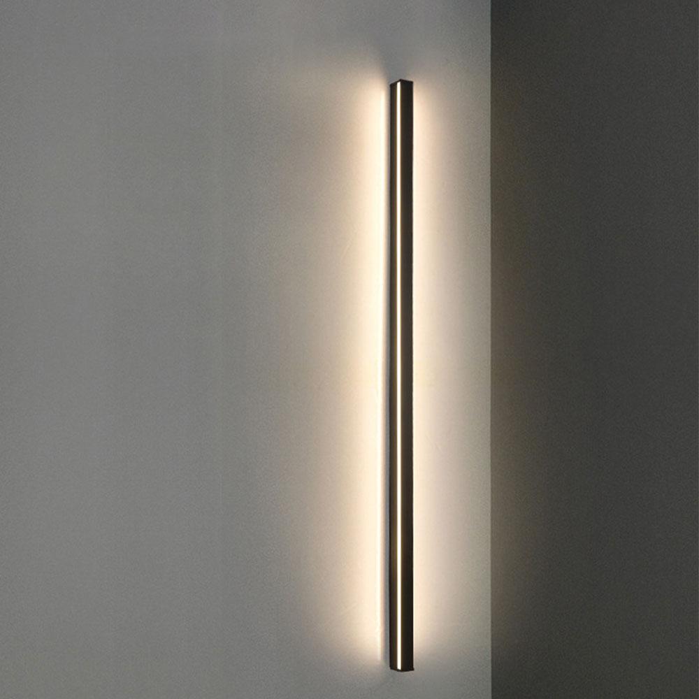 Modern Linear Outdoor Wall Sconce LED Black Lamp Minimalist Design
