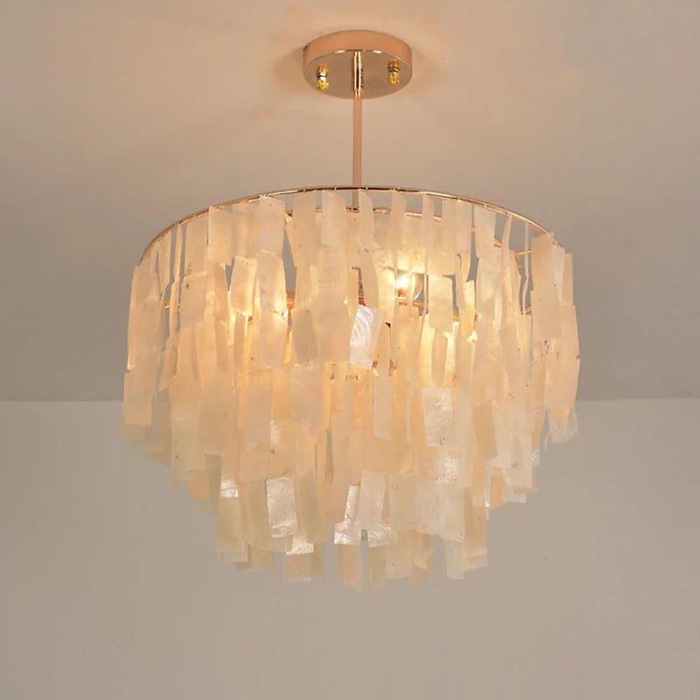 Modern Shell Chandeliers - Rustic Capiz Lighting Decor