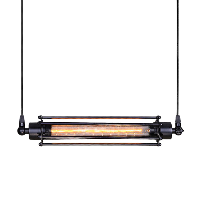 Vintage Industrial Tube Pendant Light - Iron Flute Ceiling Fixture