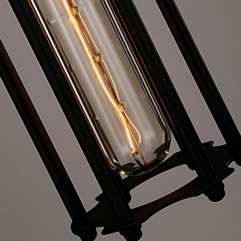 Vintage Industrial Tube Pendant Light - Iron Flute Ceiling Fixture