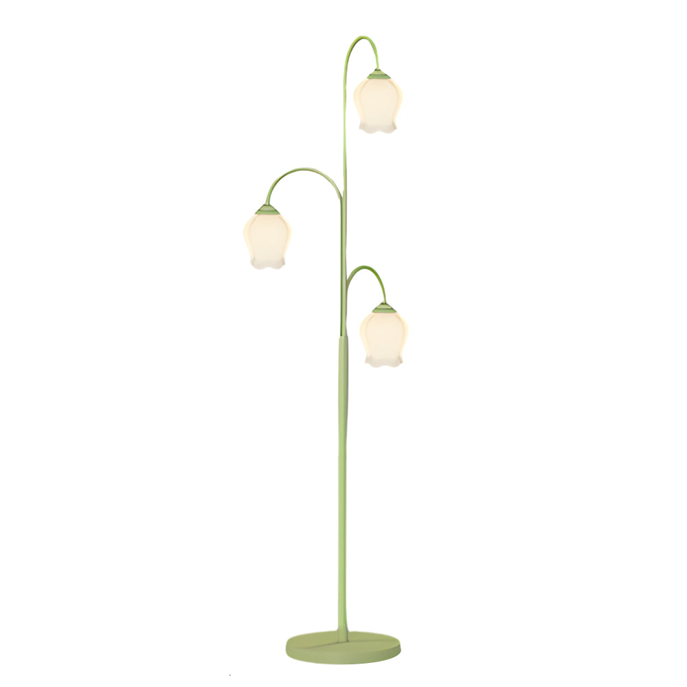 Tulip Arc Floor Light - French Three-Light Iron Lamp