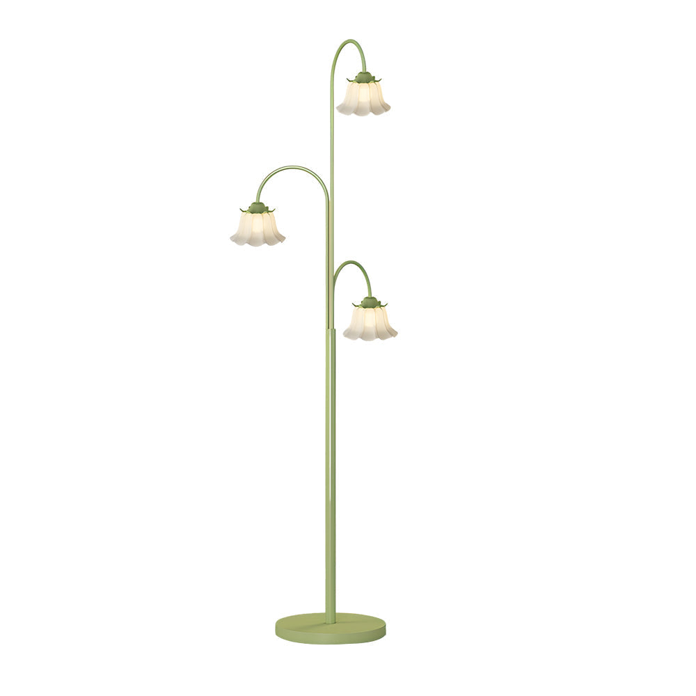 Tulip Arc Floor Light - French Three-Light Iron Lamp