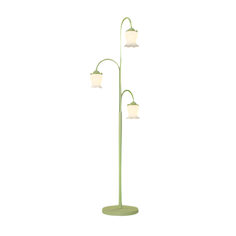 Tulip Arc Floor Light - French Three-Light Iron Lamp