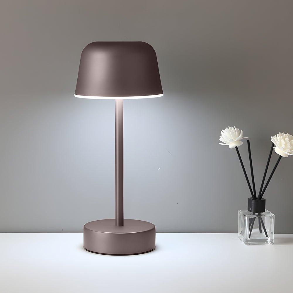 **Tunable Metal Finish Hat-Style Table Lamp**

Illuminate your space with our Tunable Metal Finish Hat-Style Table Lamp, designed for modern aesthetics and practical functionality. This stylish table lamp features an adjustable metal finish that complemen