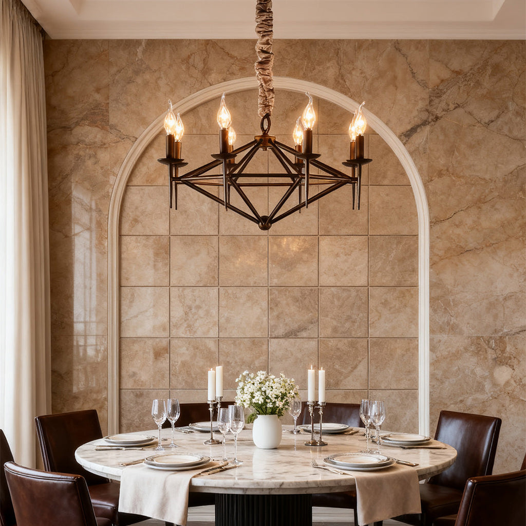 Brown Nordic Chandelier Acrylic Metal Ceiling Light