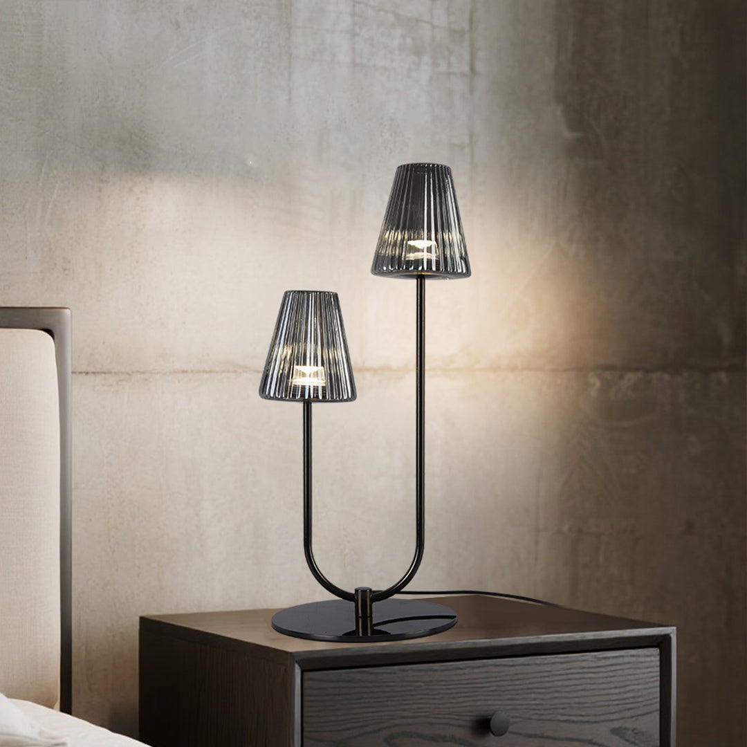 Minimalist Black LED Table Lamp - Elegant American Modern Design for Home and Office Lighting