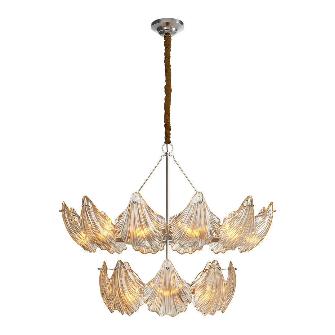 Modern Luxury Copper Glass Chandelier - Elegant Ceiling Light Fixture