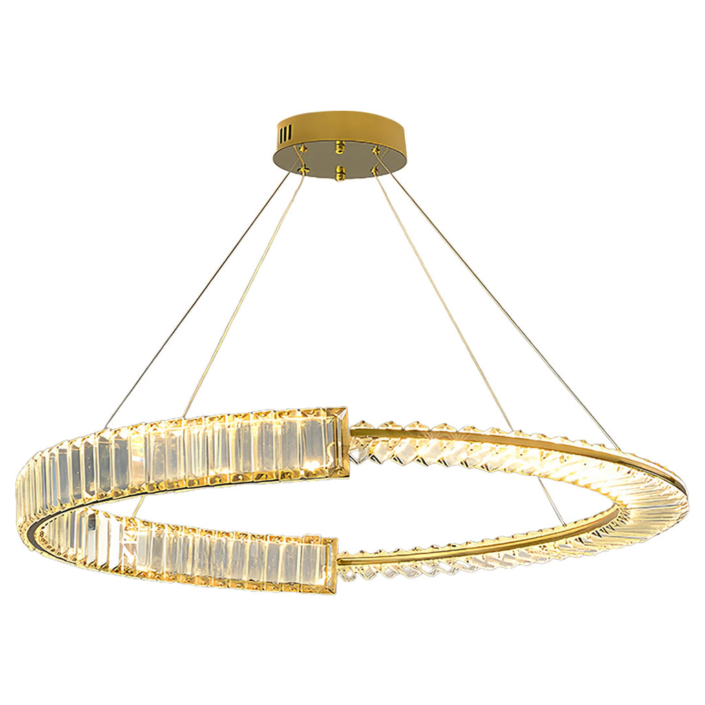 Gold Crystal Chandelier Dimmable LED Modern Ceiling Light