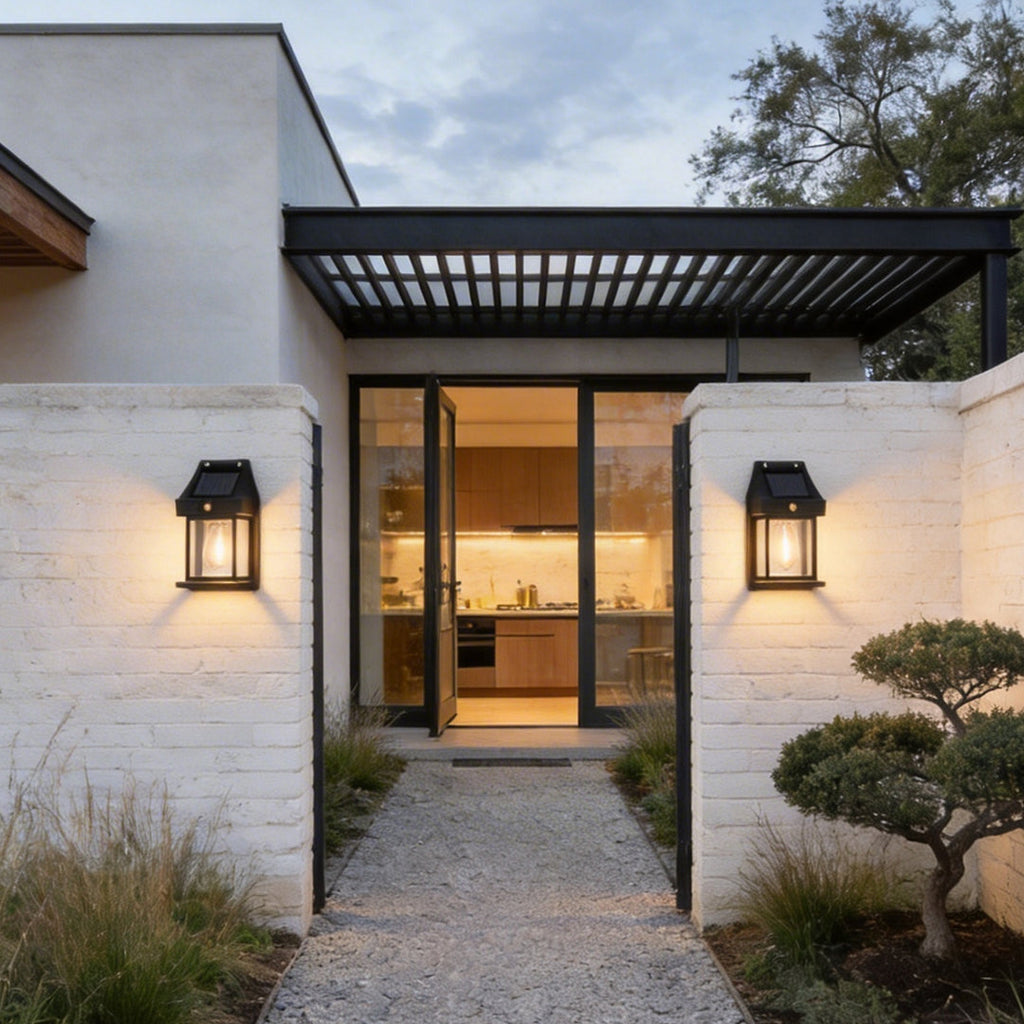 Wall Mount Solar Lantern with Tungsten Bulb and Motion Sensor