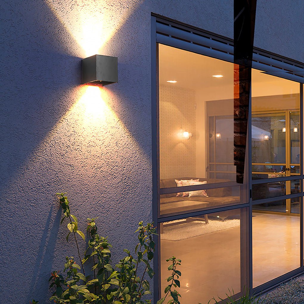 Modern Square Waterproof Up Down Wall Sconce Light