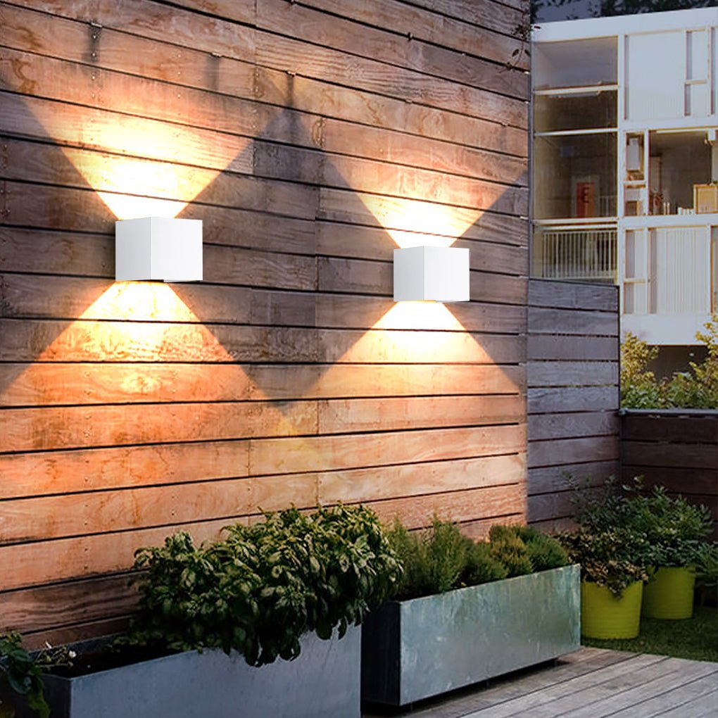 Modern Square Up Down Waterproof Wall Sconce Light
