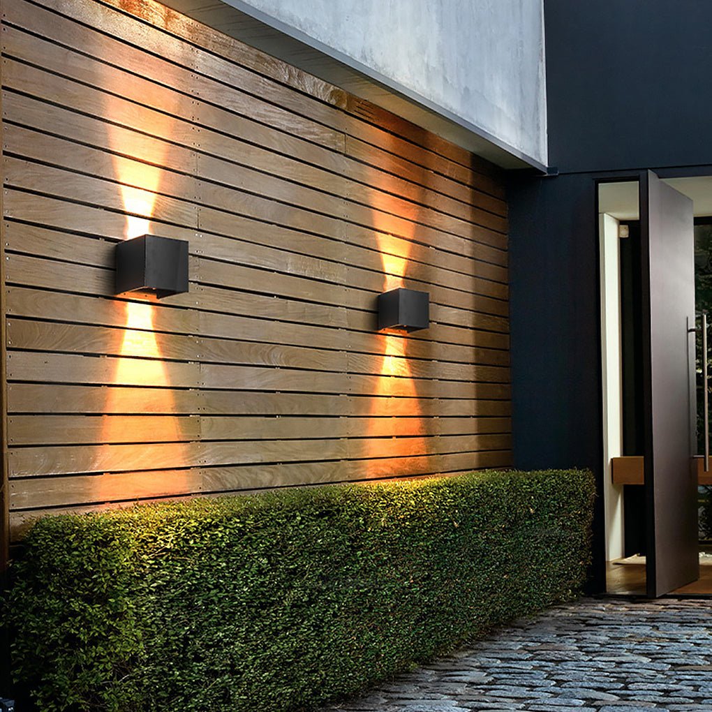 Modern Square Waterproof Up Down Wall Sconce Light