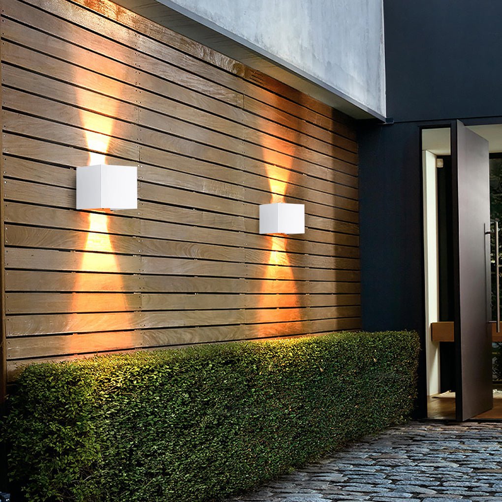 Modern Square Waterproof Up Down Wall Sconce Light