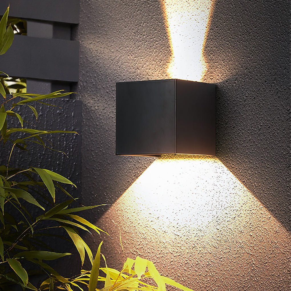 Modern Square Waterproof Up Down Wall Sconce Light