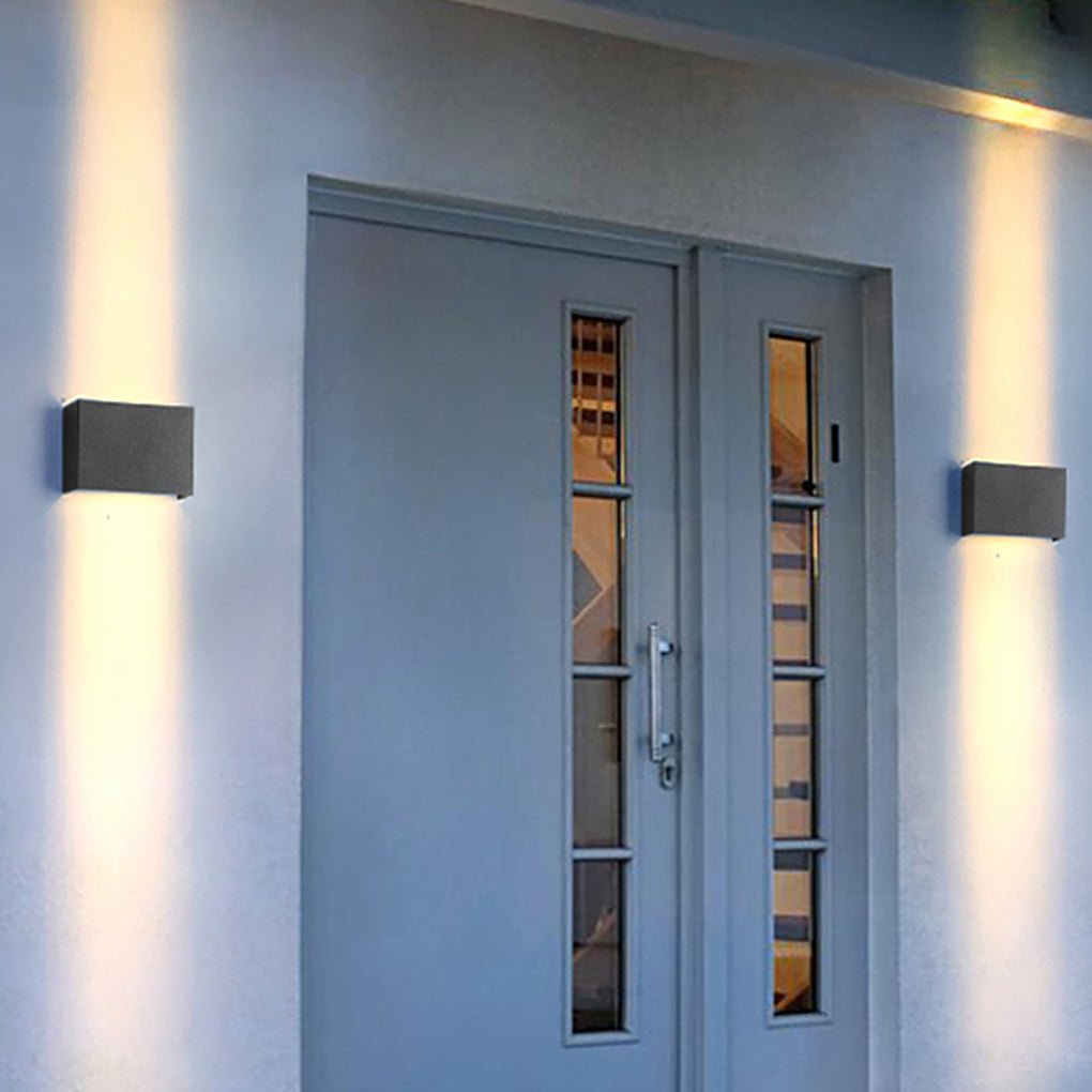 Up Down Modern Square Wall Light - Illuminated LED Lamp for Indoor & Outdoor Use