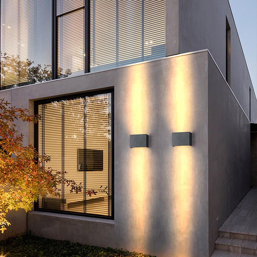 Up Down Modern Square Wall Light - Illuminated LED Lamp for Indoor & Outdoor Use