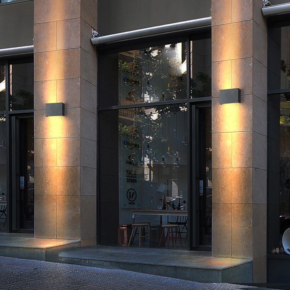 Up Down Modern Square Wall Light - Illuminated LED Lamp for Indoor & Outdoor Use