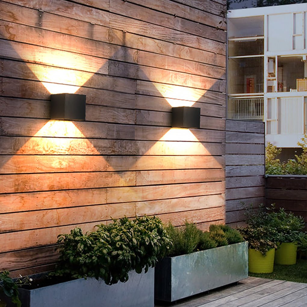 Modern Square Up Down Waterproof Wall Sconce Light