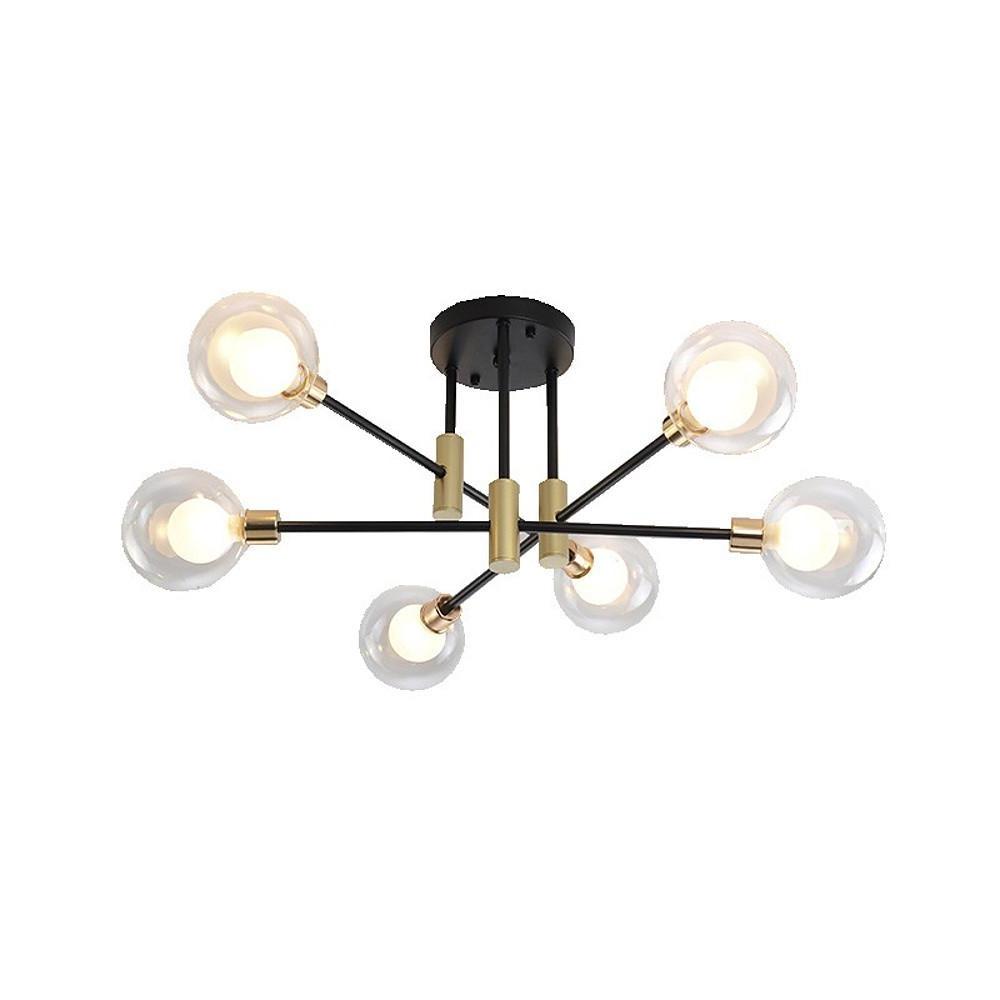 Modern Metal Glass Sputnik LED Ceiling Light for Bedroom