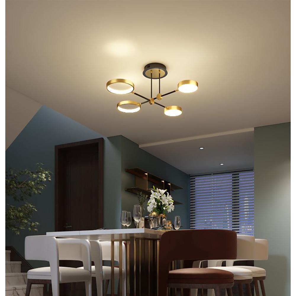 Circular 8-Light LED Nordic Flush Mount Ceiling Chandelier