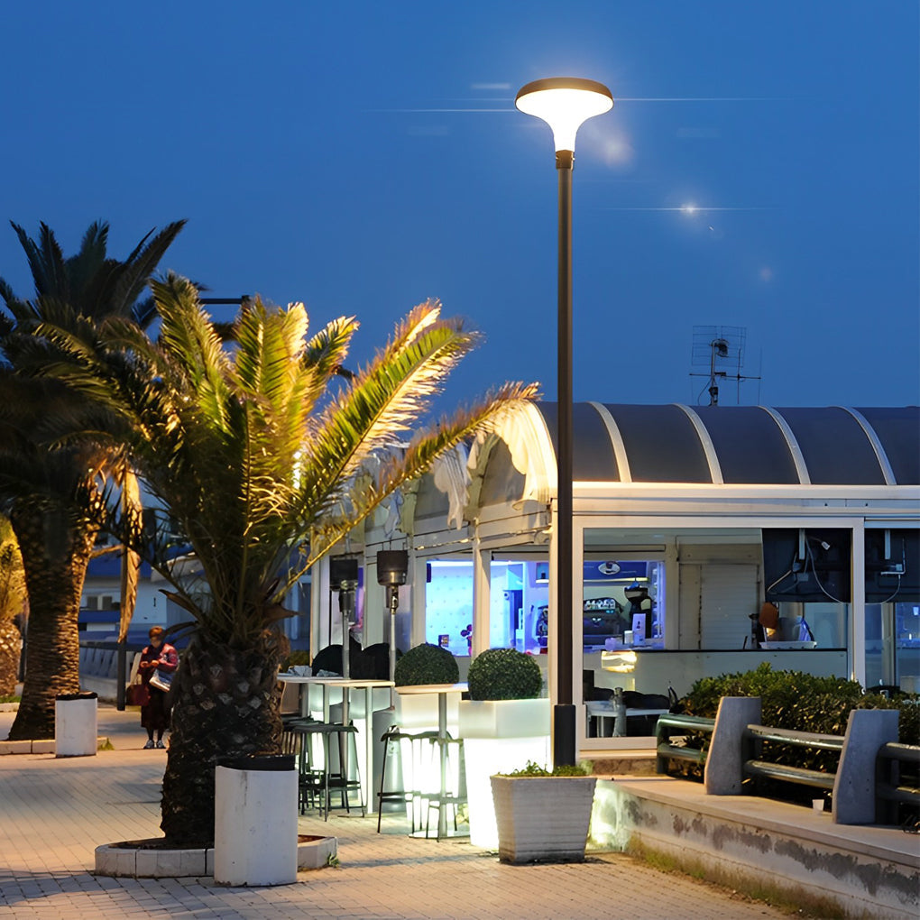 UFO Solar Street Light Waterproof Black LED Pole Lamp