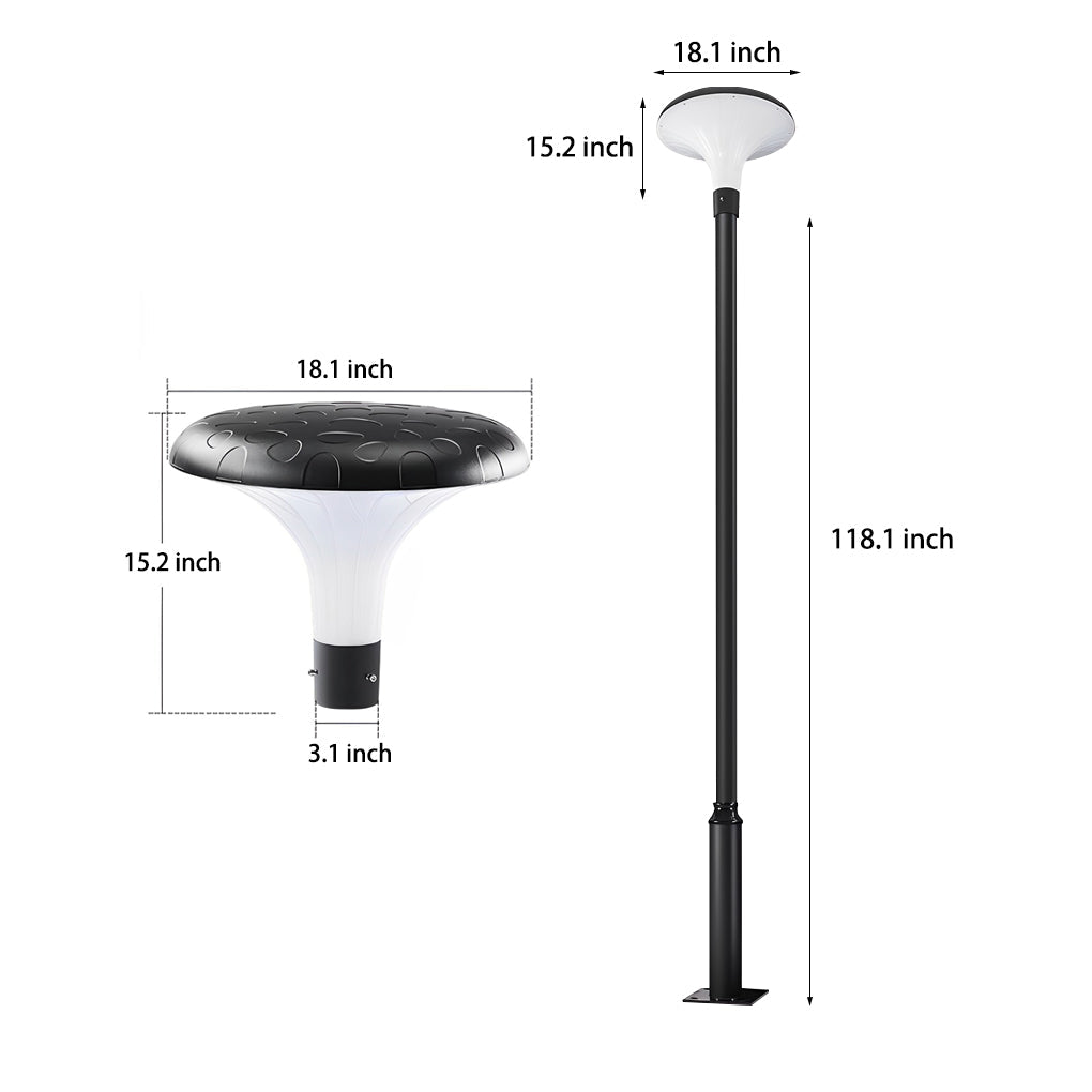 UFO Solar Street Light Waterproof Black LED Pole Lamp