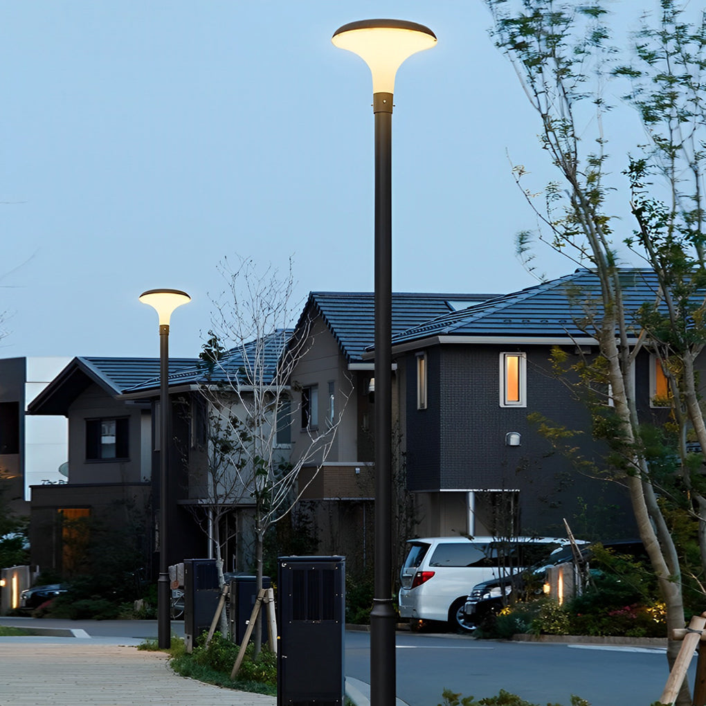 UFO Solar Street Light Waterproof Black LED Pole Lamp