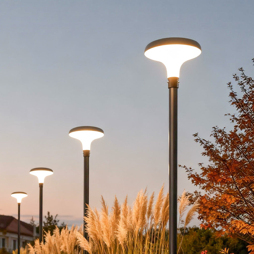 UFO Solar Street Light Waterproof Black LED Pole Lamp