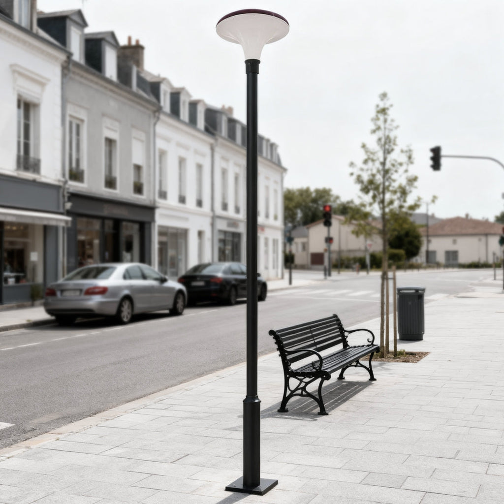 UFO Solar Street Light Waterproof Black LED Pole Lamp