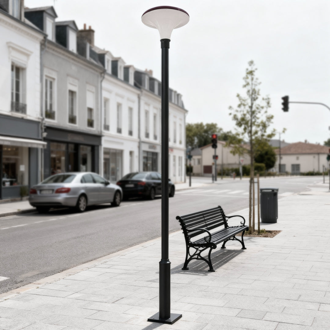 UFO Solar Street Light Waterproof Black LED Pole Lamp