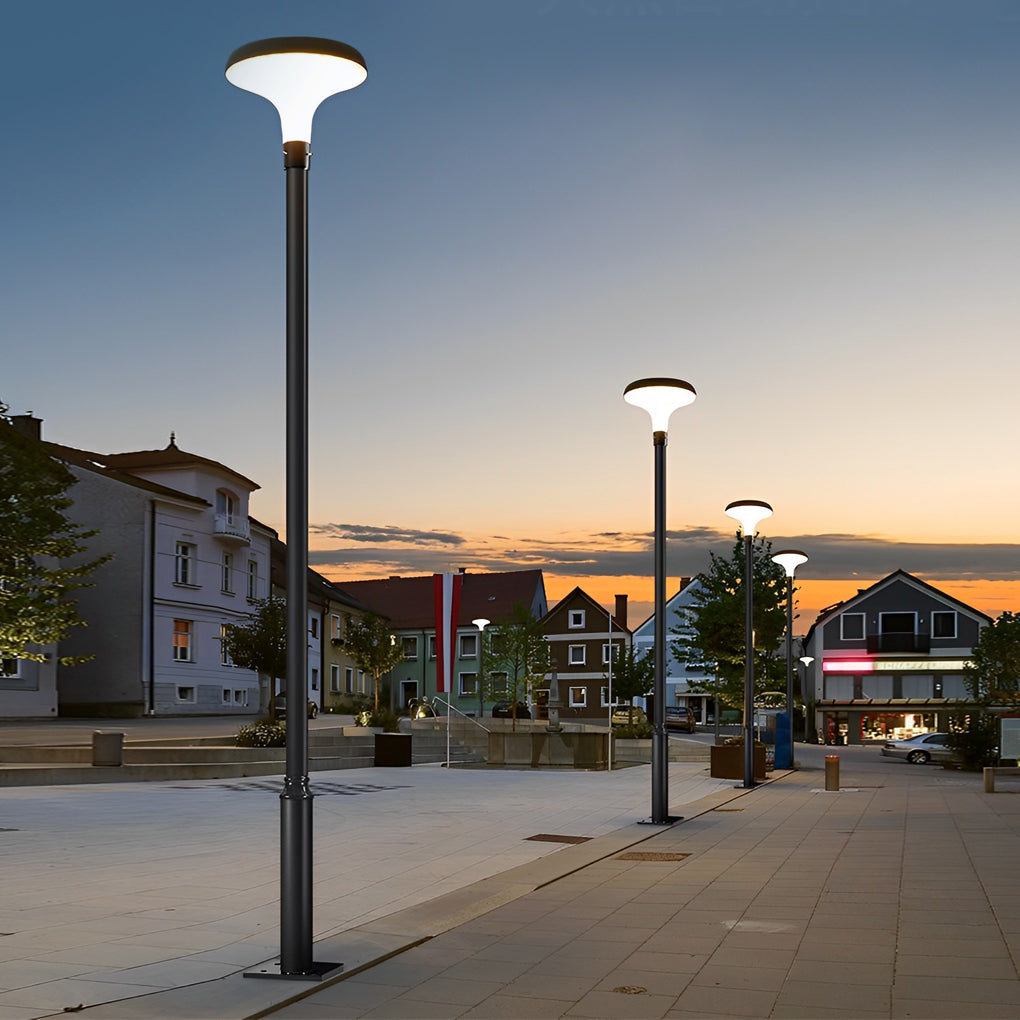 UFO Solar Street Light Waterproof Black LED Pole Lamp