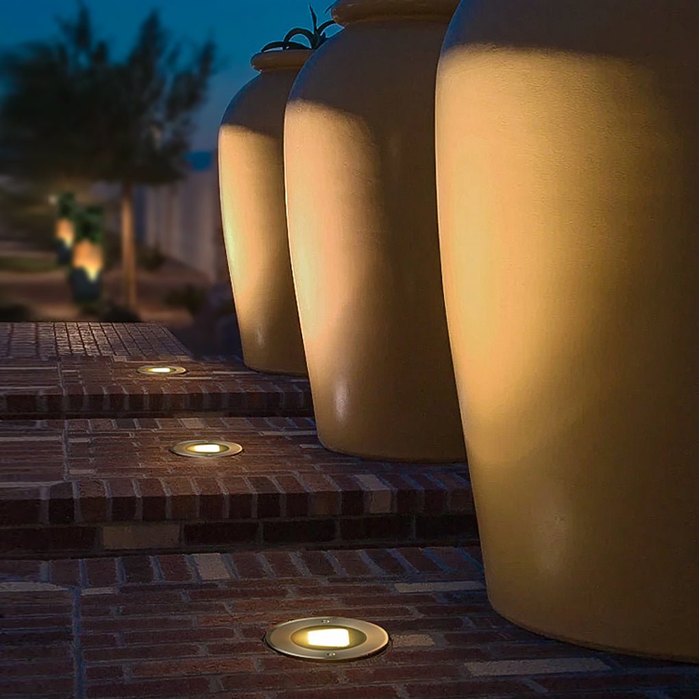 Recessed LED Deck Step Lights - Modern Black Metal Lighting