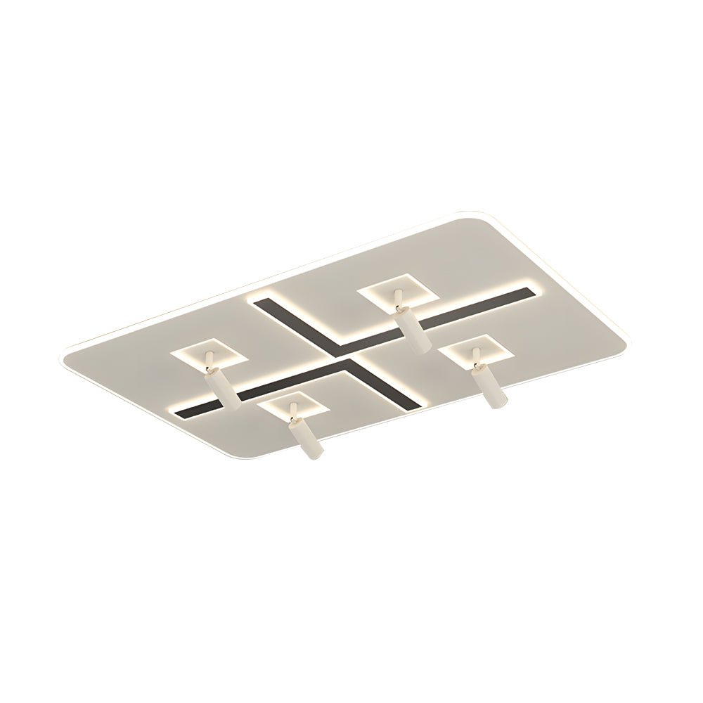 Ultra-Thin 3-Step Dimming Rectangular Ceiling Light with Spotlights