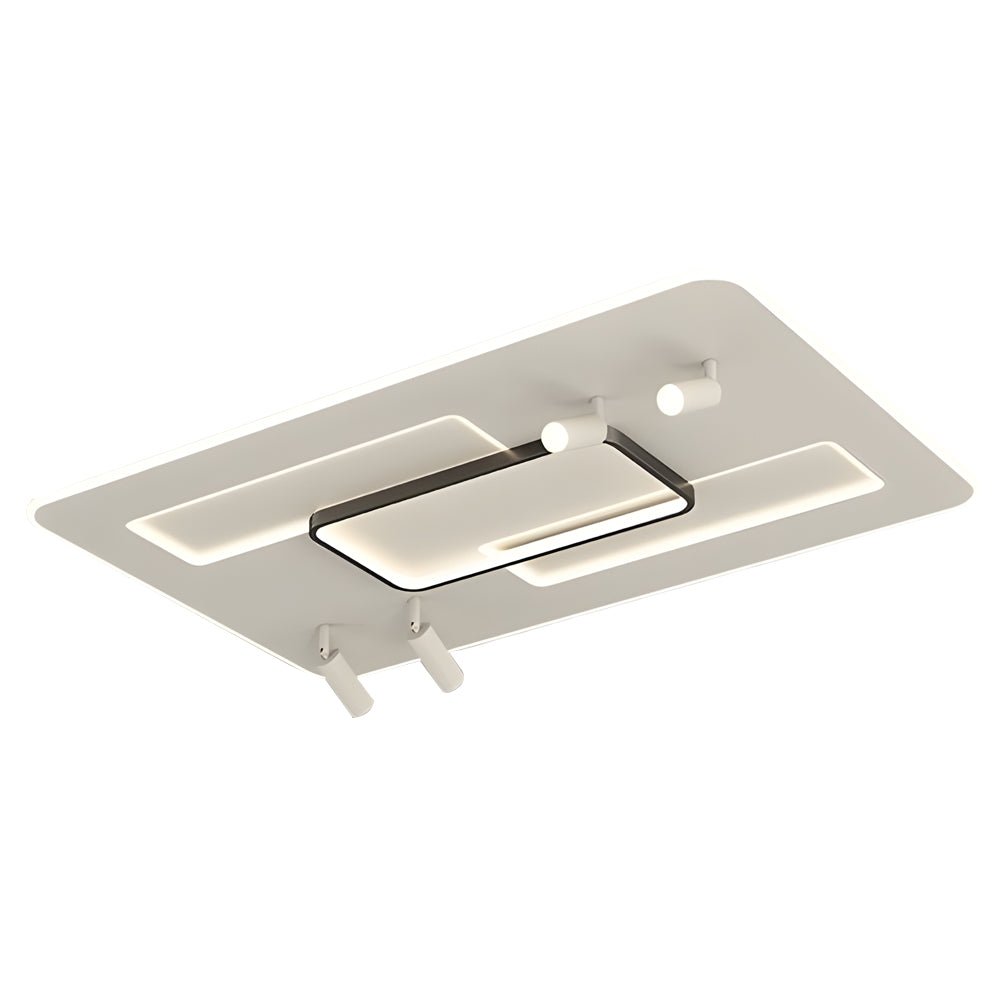 Ultra-Thin 3-Step Dimming Rectangular Ceiling Light with Spotlights